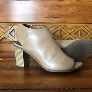 Nude Chunky Heel Wedge